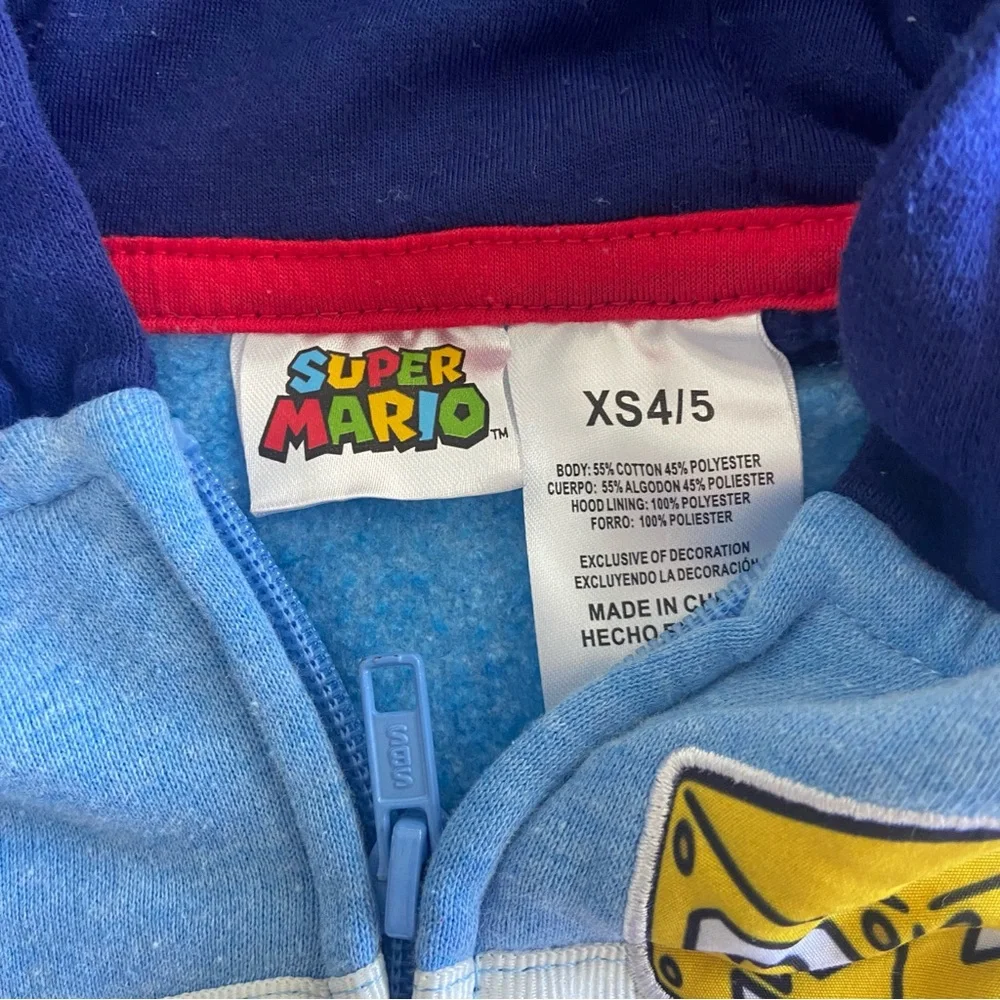 3/$25 Nintendo Super Mario Retro Vintage Kids Blue Jogger Set XS‎ 4/5